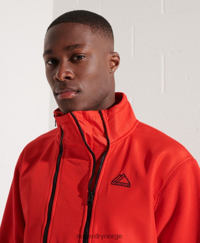 Superdry rød klær 86P46D5199 mountain sport fleecejakke med halv glidelås menn
