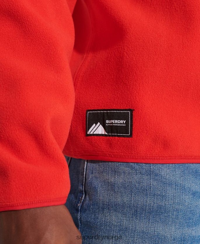 Superdry rød klær 86P46D5199 mountain sport fleecejakke med halv glidelås menn
