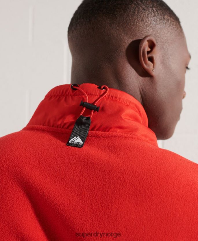 Superdry rød klær 86P46D5199 mountain sport fleecejakke med halv glidelås menn