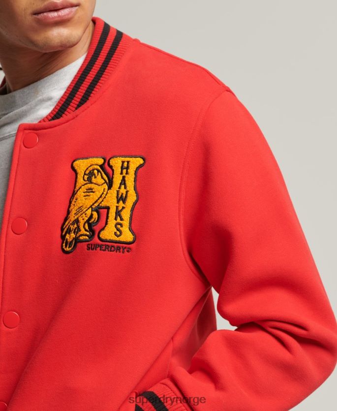 Superdry rød klær 86P46D5217 collegiate bomberjakke i jersey menn
