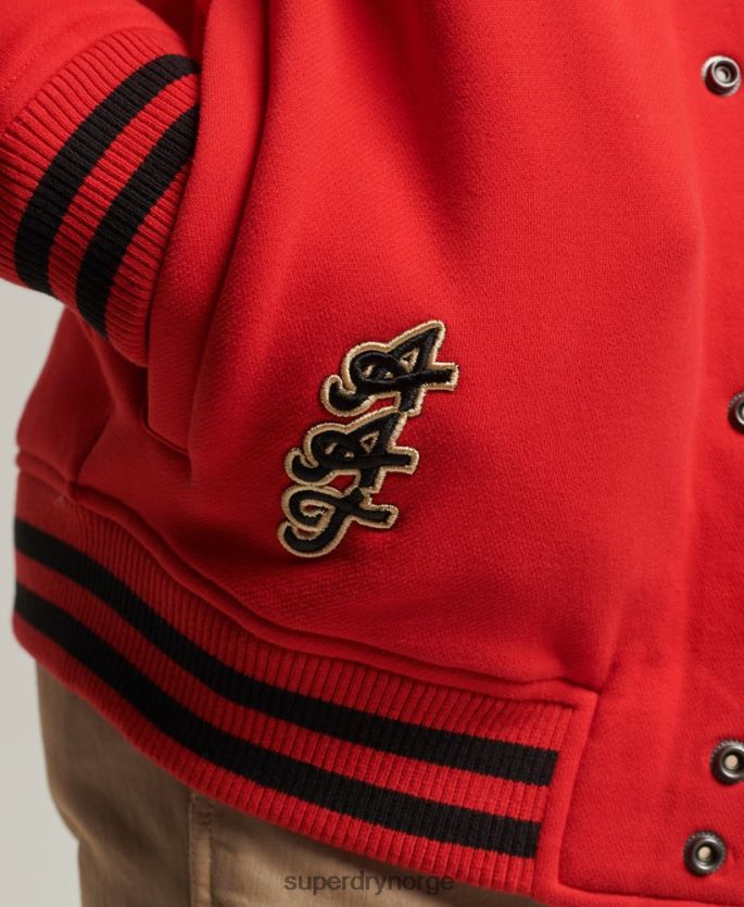 Superdry rød klær 86P46D5217 collegiate bomberjakke i jersey menn