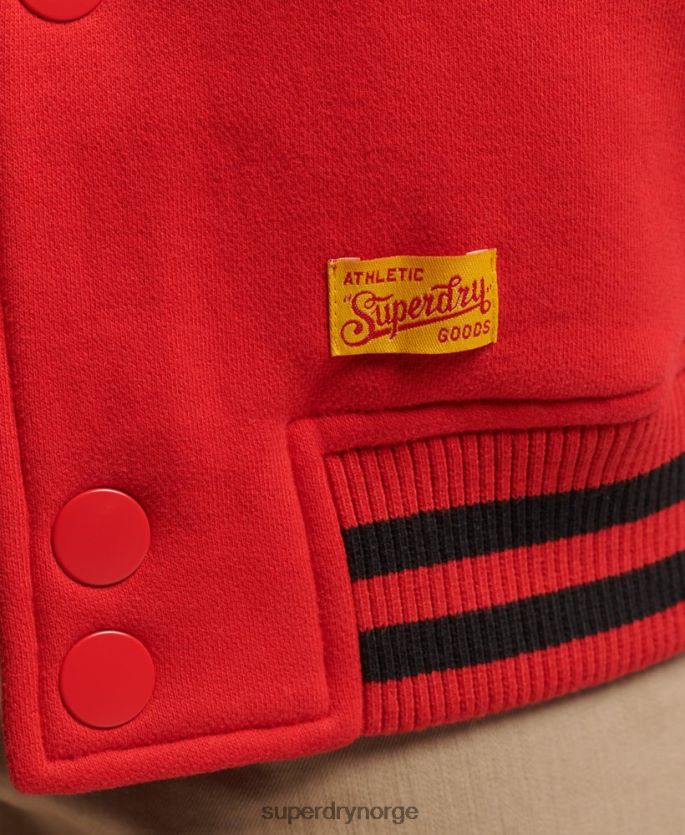 Superdry rød klær 86P46D5217 collegiate bomberjakke i jersey menn