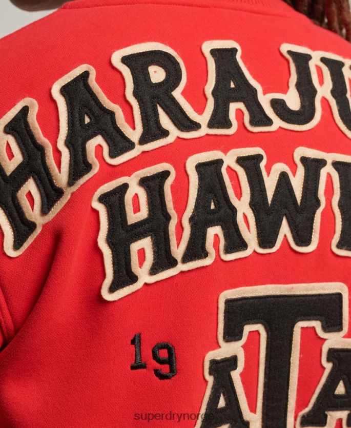 Superdry rød klær 86P46D5217 collegiate bomberjakke i jersey menn