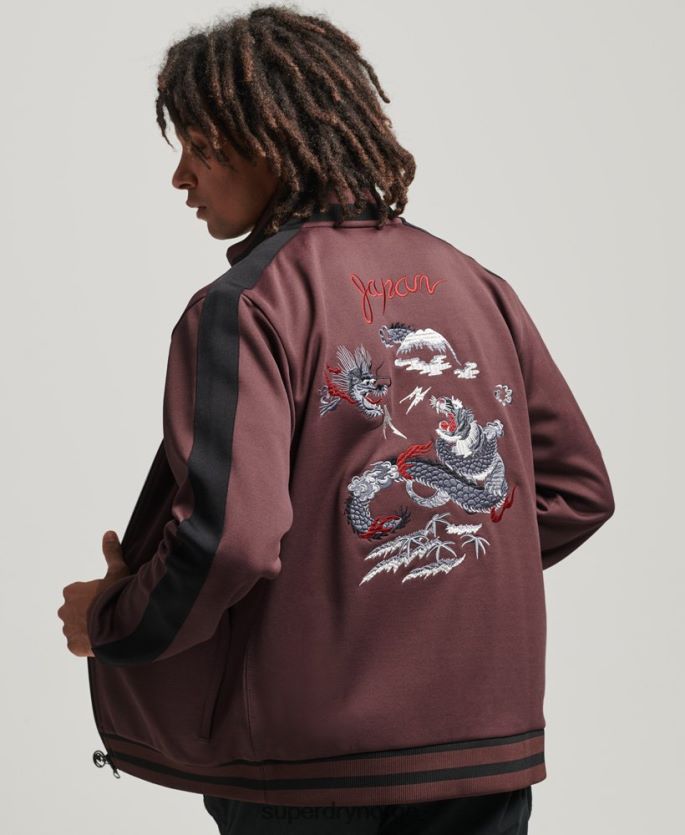 Superdry rød klær 86P46D690 tricot suika treningsjakke menn