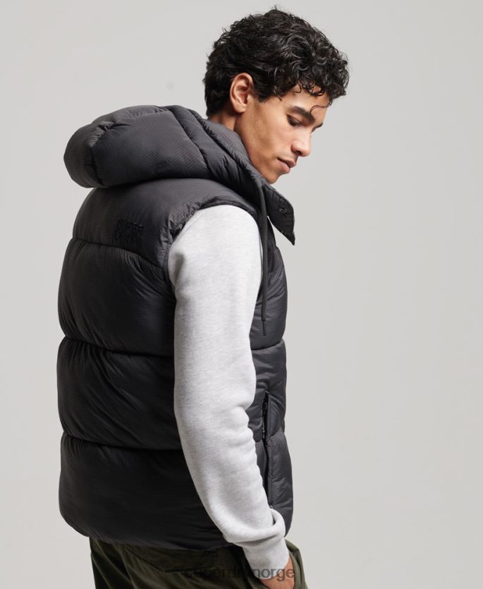 Superdry svart klær 86P46D1032 touchline kort polstret gilet menn