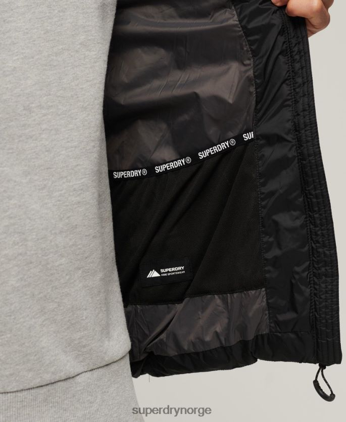 Superdry svart klær 86P46D1052 klassisk polstret vest med hette menn