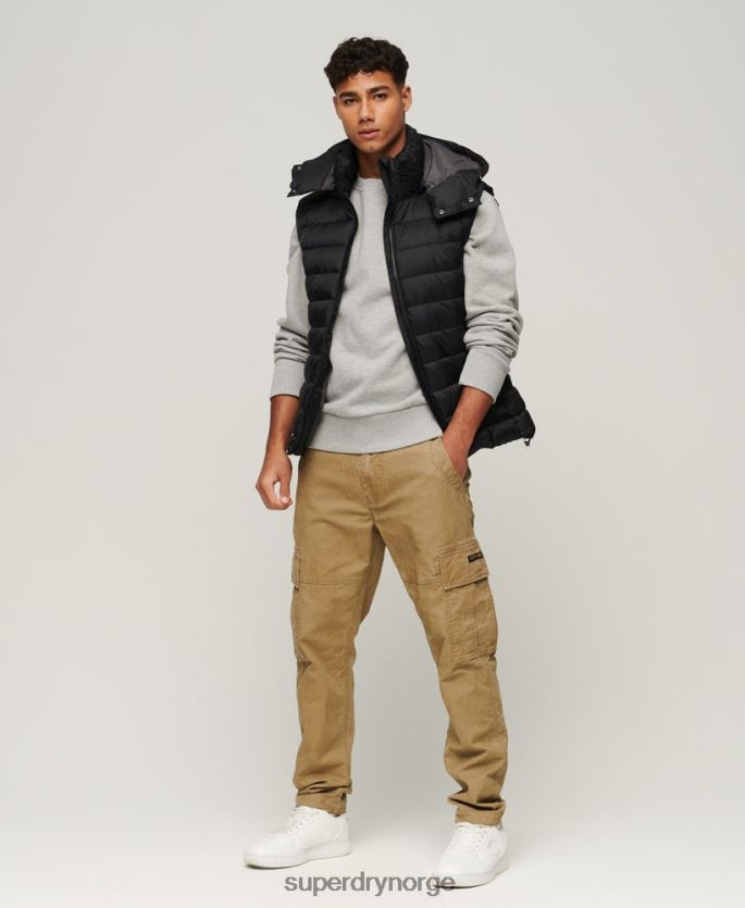 Superdry svart klær 86P46D1052 klassisk polstret vest med hette menn