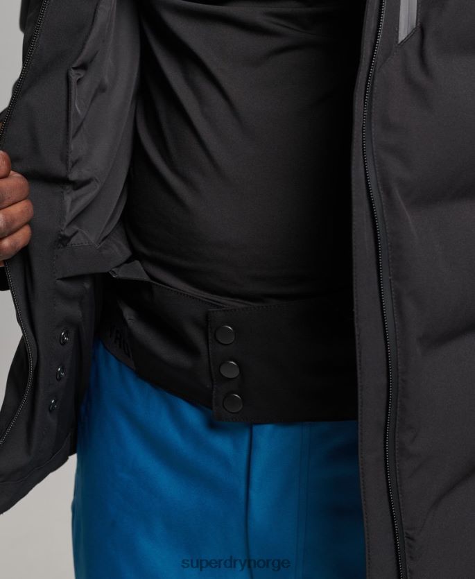 Superdry svart klær 86P46D1066 ski radar pro pufferjakke menn