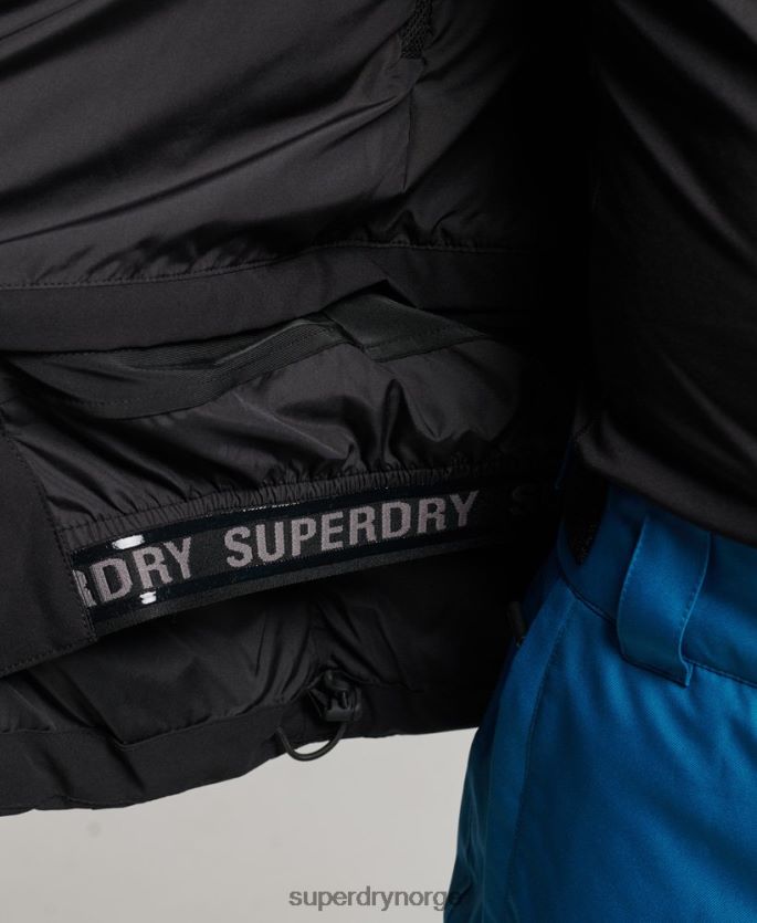 Superdry svart klær 86P46D1066 ski radar pro pufferjakke menn