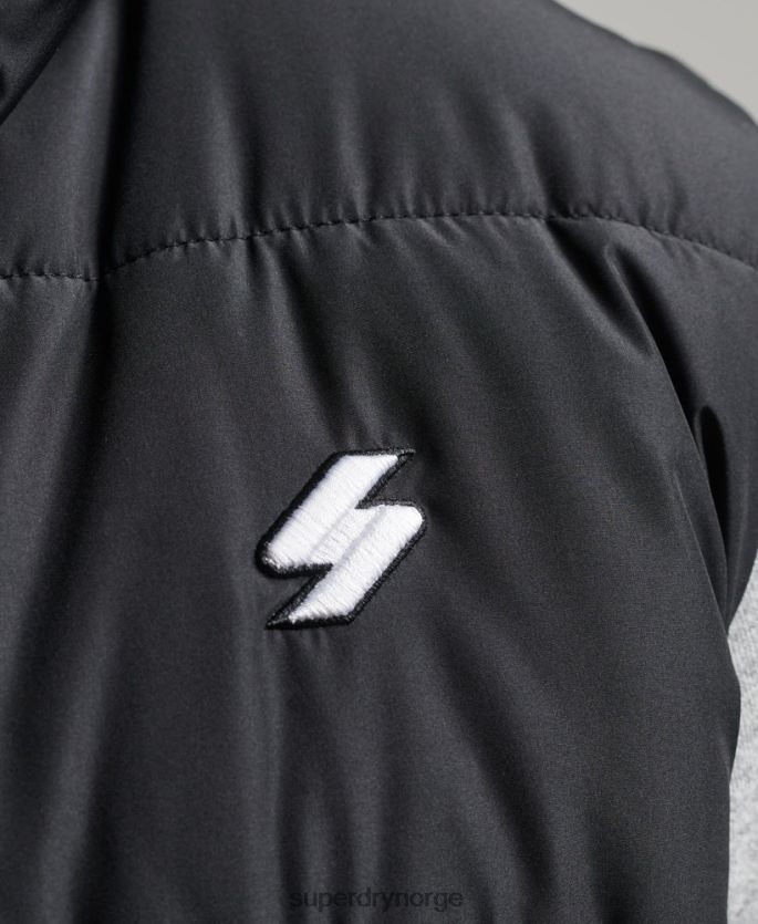 Superdry svart klær 86P46D1102 sport puffer gilet uten hette menn