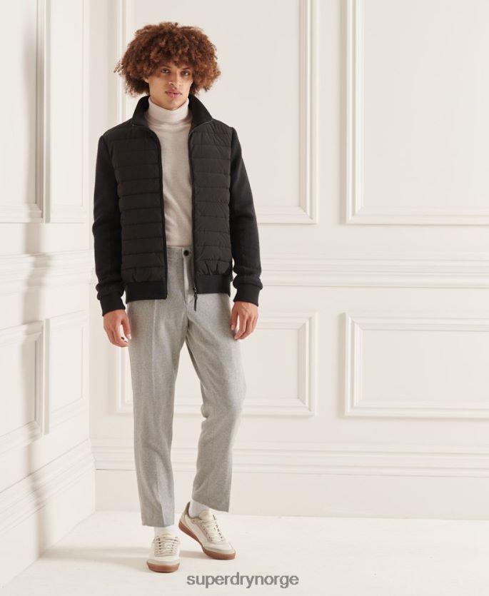 Superdry svart klær 86P46D1125 studios polstret strikket mix jakke menn