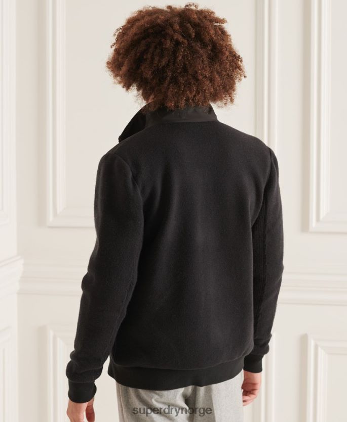 Superdry svart klær 86P46D1125 studios polstret strikket mix jakke menn