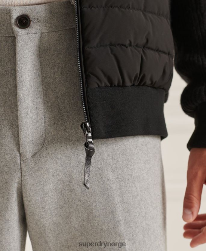 Superdry svart klær 86P46D1125 studios polstret strikket mix jakke menn