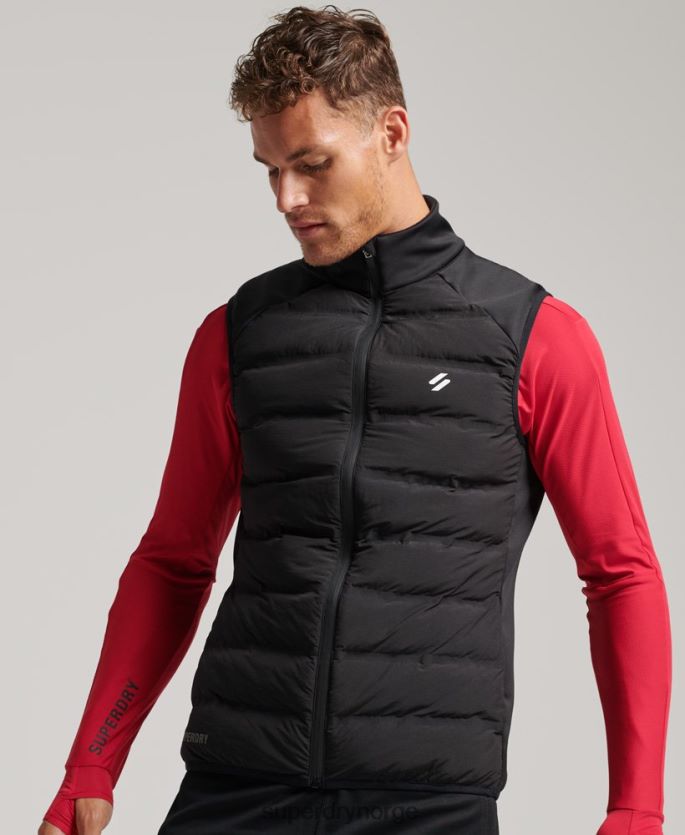 Superdry svart klær 86P46D1133 kjøre hybrid polstret gilet menn
