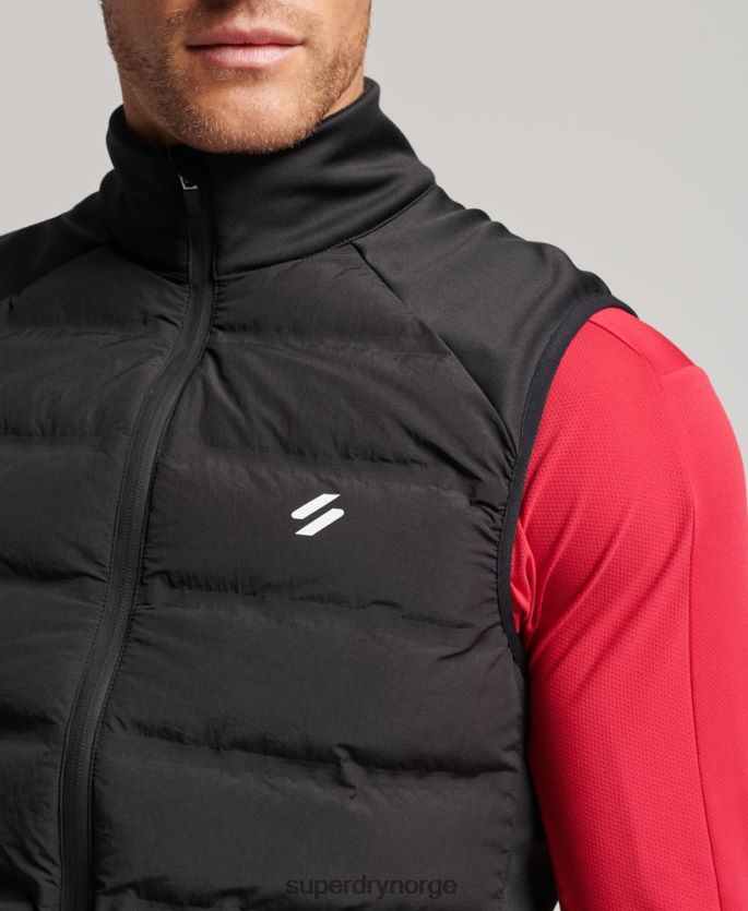 Superdry svart klær 86P46D1133 kjøre hybrid polstret gilet menn
