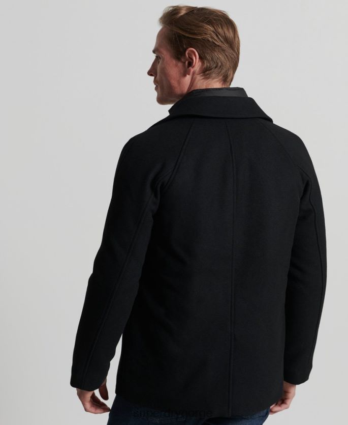 Superdry svart klær 86P46D1145 studios kort vattert jakke menn