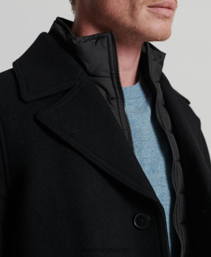 Superdry svart klær 86P46D1145 studios kort vattert jakke menn