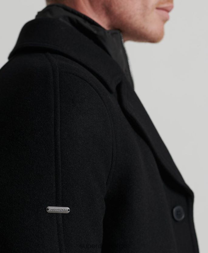 Superdry svart klær 86P46D1145 studios kort vattert jakke menn