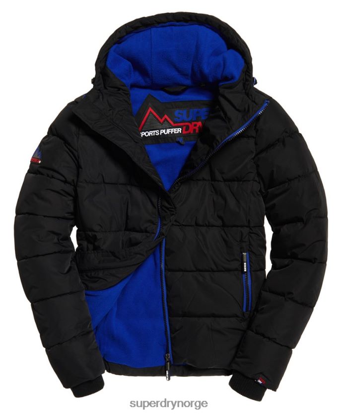 Superdry svart klær 86P46D1170 sports puffer jakke menn