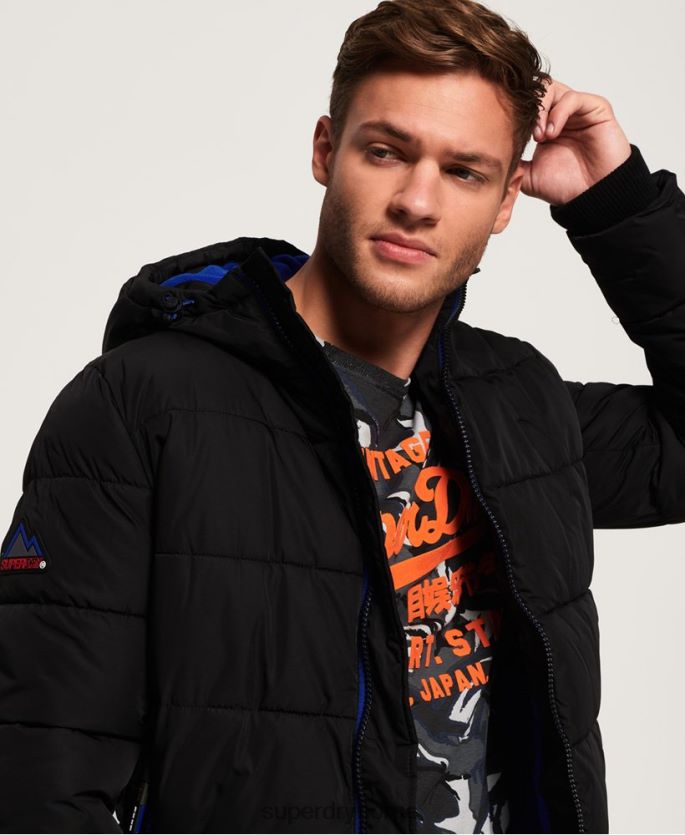 Superdry svart klær 86P46D1170 sports puffer jakke menn