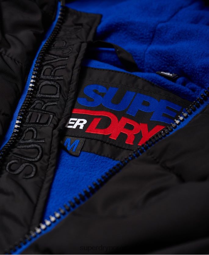 Superdry svart klær 86P46D1170 sports puffer jakke menn