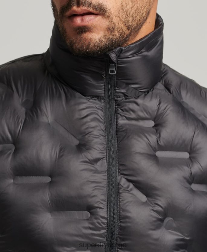 Superdry svart klær 86P46D4476 kort, lett polstret vest menn