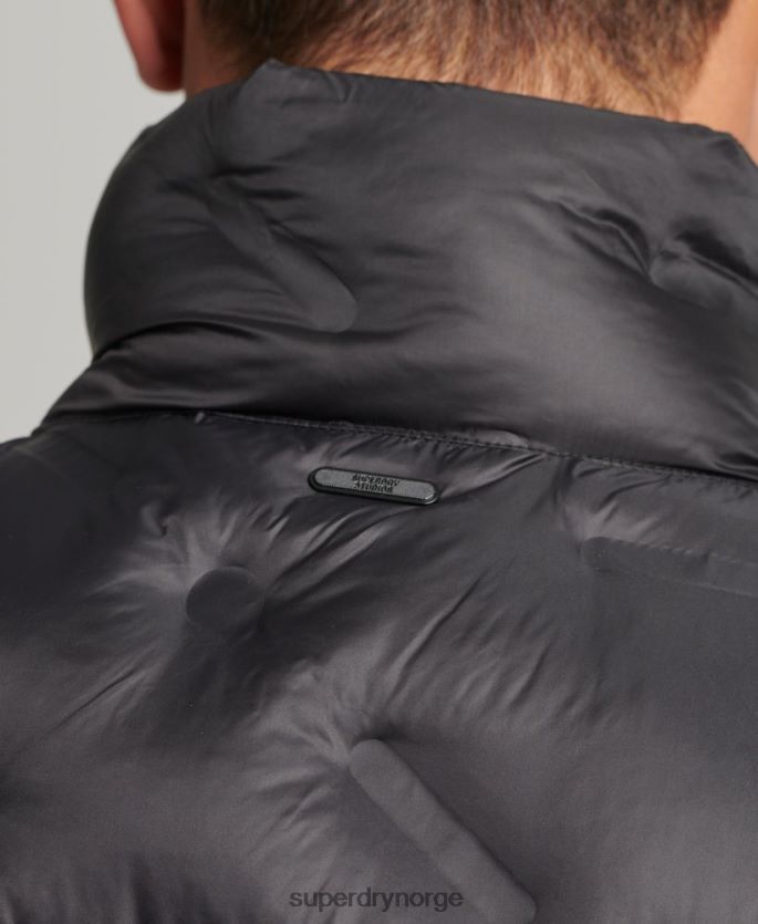 Superdry svart klær 86P46D4476 kort, lett polstret vest menn