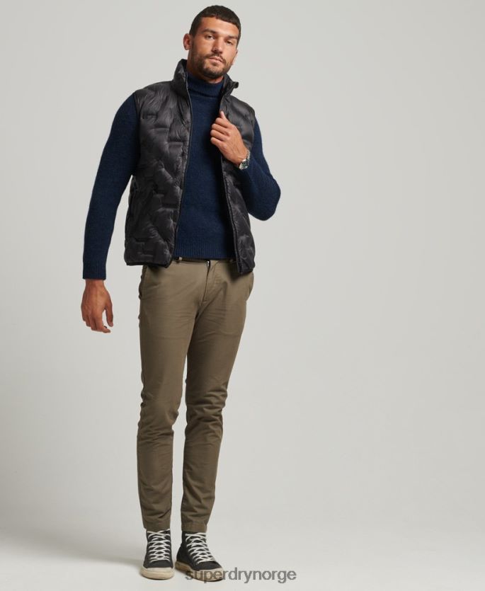 Superdry svart klær 86P46D4476 kort, lett polstret vest menn