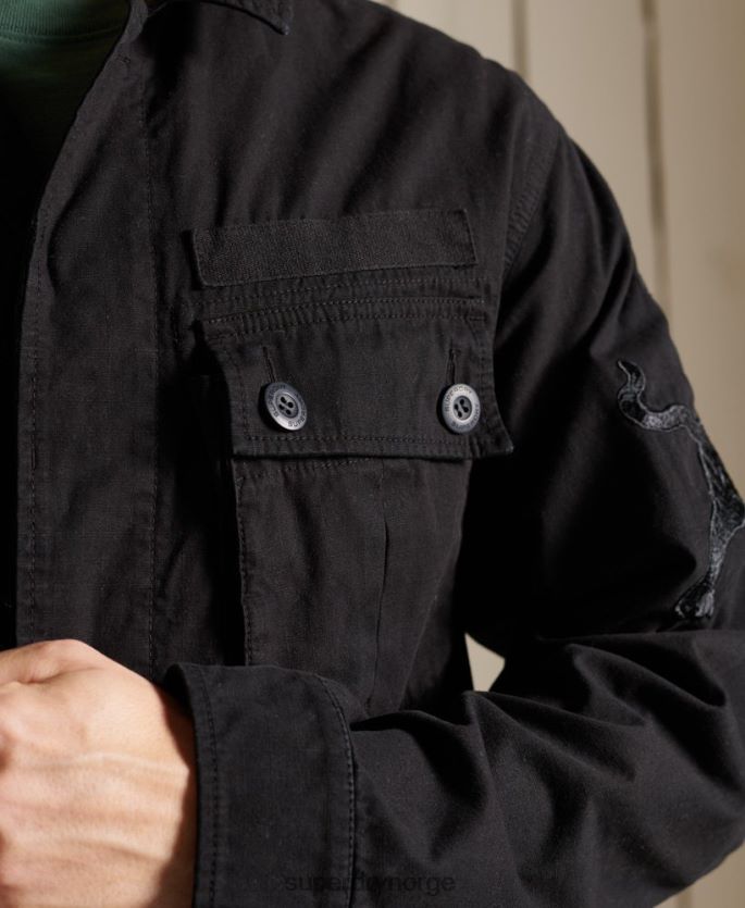 Superdry svart klær 86P46D4484 kinesisk nyttår tropisk kampjakke menn