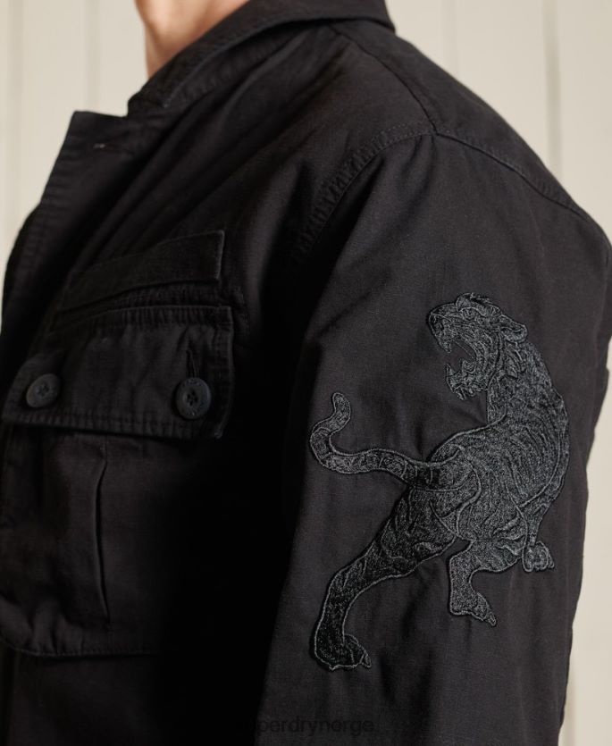 Superdry svart klær 86P46D4484 kinesisk nyttår tropisk kampjakke menn