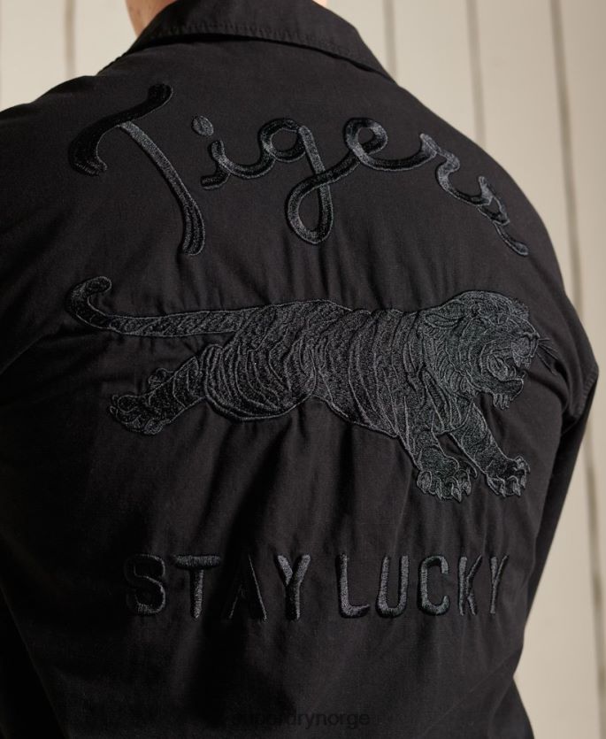 Superdry svart klær 86P46D4484 kinesisk nyttår tropisk kampjakke menn