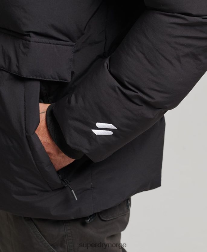 Superdry svart klær 86P46D4501 kort boksy pufferjakke menn