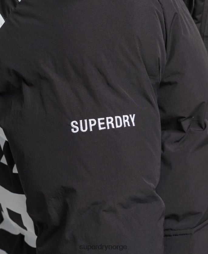 Superdry svart klær 86P46D4501 kort boksy pufferjakke menn