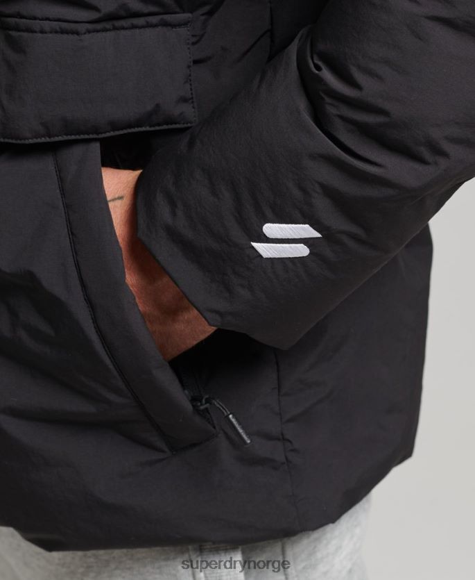 Superdry svart klær 86P46D4535 kort boksy pufferjakke menn