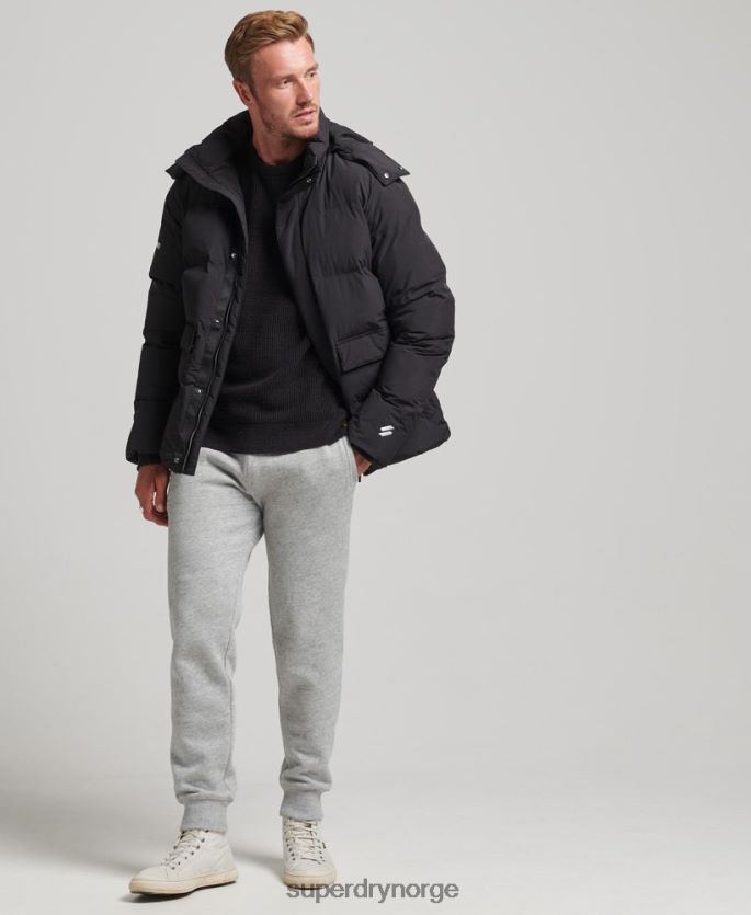 Superdry svart klær 86P46D4535 kort boksy pufferjakke menn