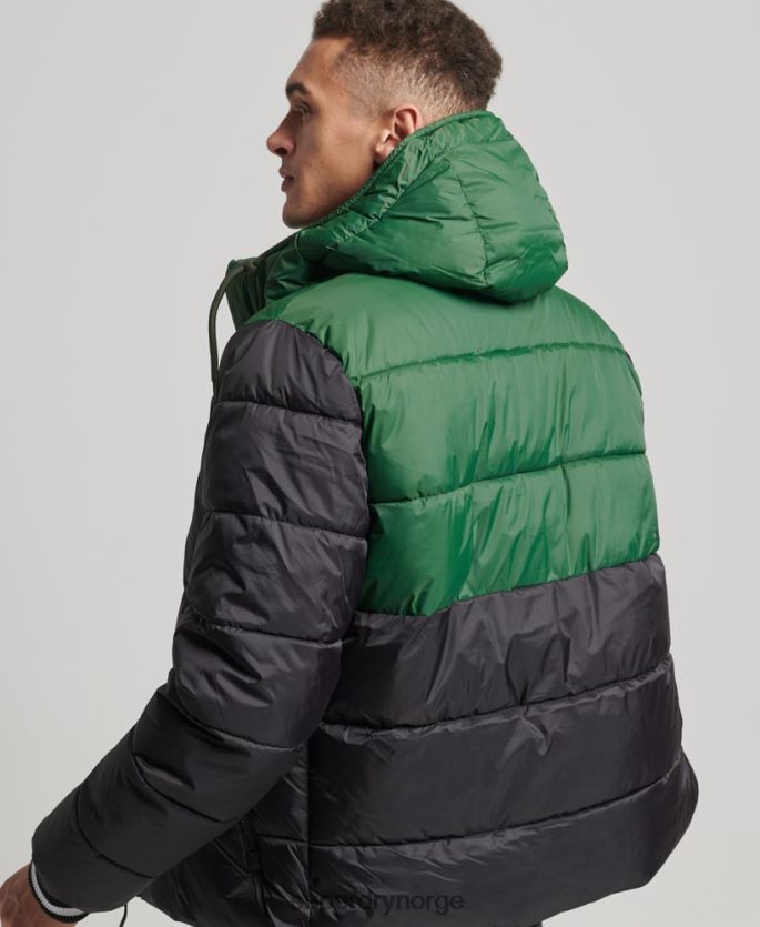 Superdry svart klær 86P46D4597 sport puffer color block jakke menn