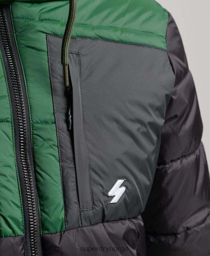 Superdry svart klær 86P46D4597 sport puffer color block jakke menn