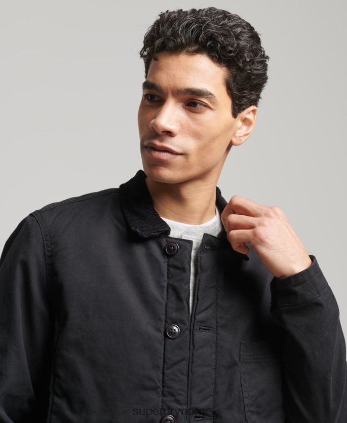Superdry svart klær 86P46D4598 bruksblanding over skjorte menn