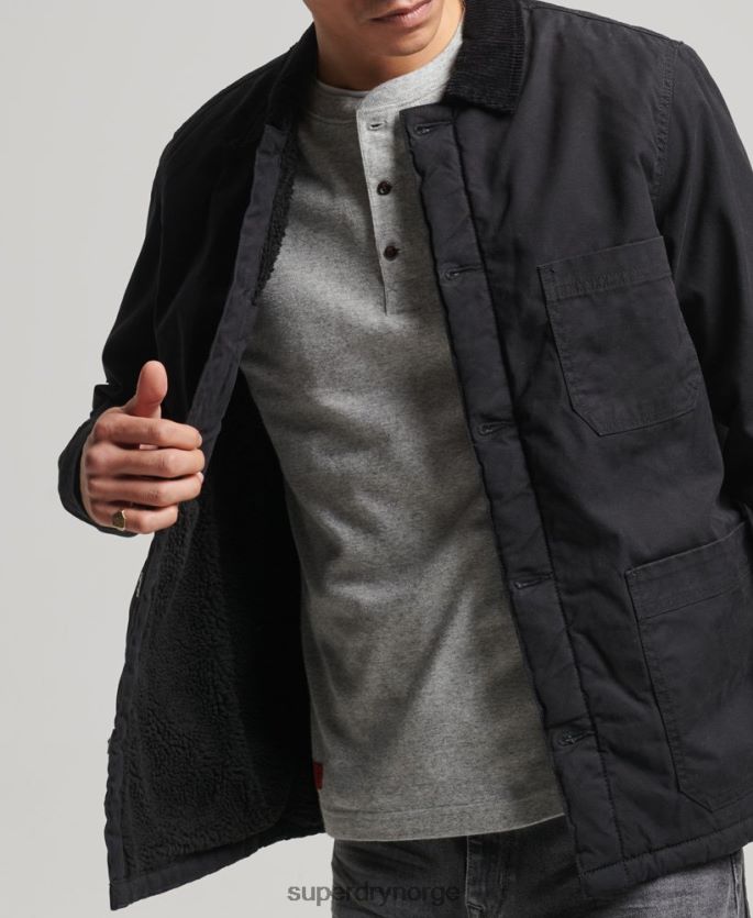 Superdry svart klær 86P46D4598 bruksblanding over skjorte menn