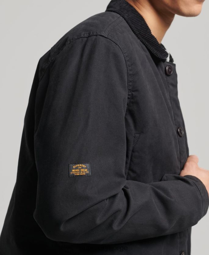 Superdry svart klær 86P46D4598 bruksblanding over skjorte menn
