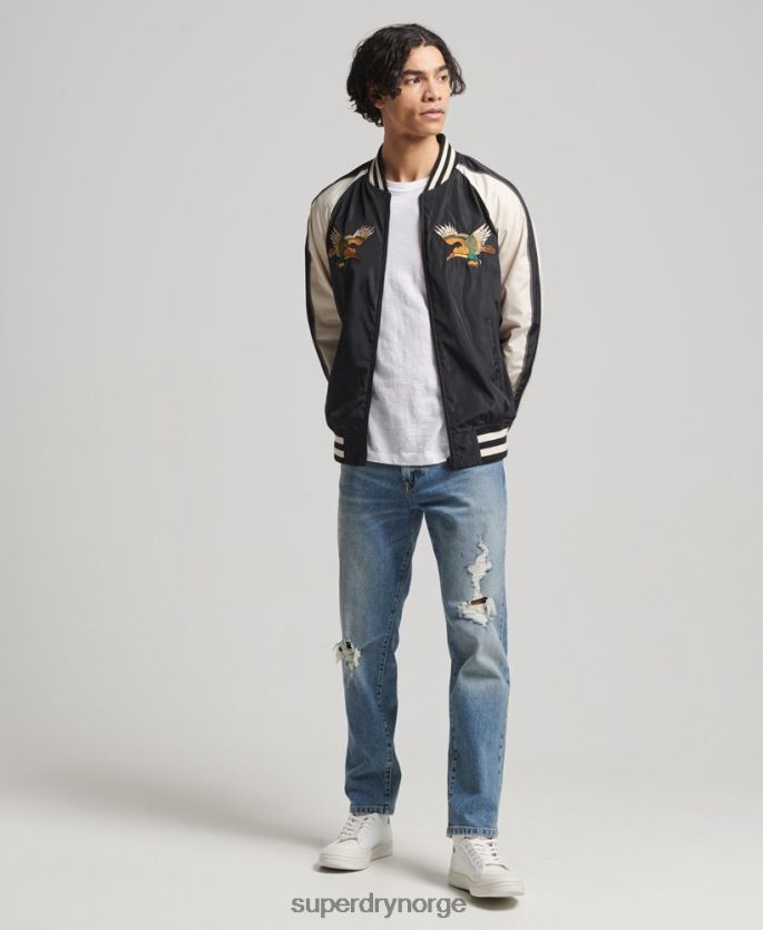 Superdry svart klær 86P46D4599 vintage sukajan jakke menn