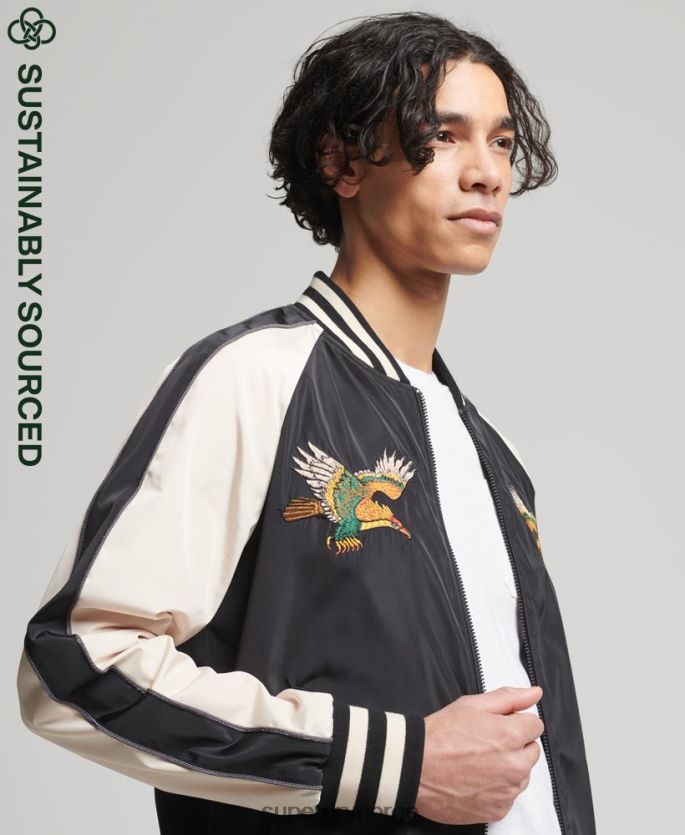 Superdry svart klær 86P46D4599 vintage sukajan jakke menn