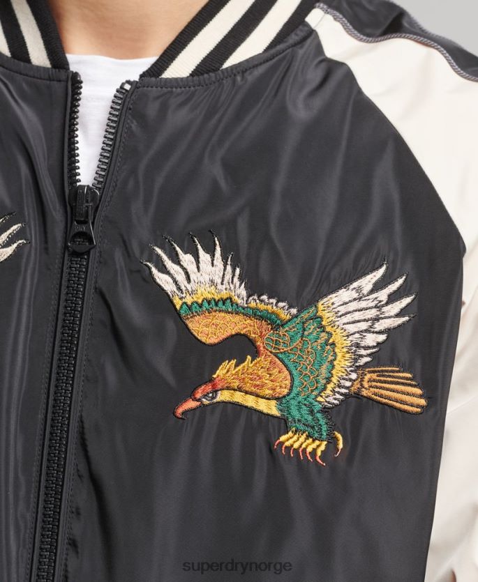 Superdry svart klær 86P46D4599 vintage sukajan jakke menn