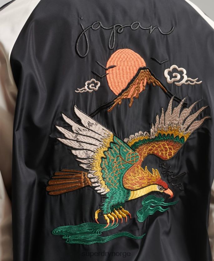 Superdry svart klær 86P46D4599 vintage sukajan jakke menn