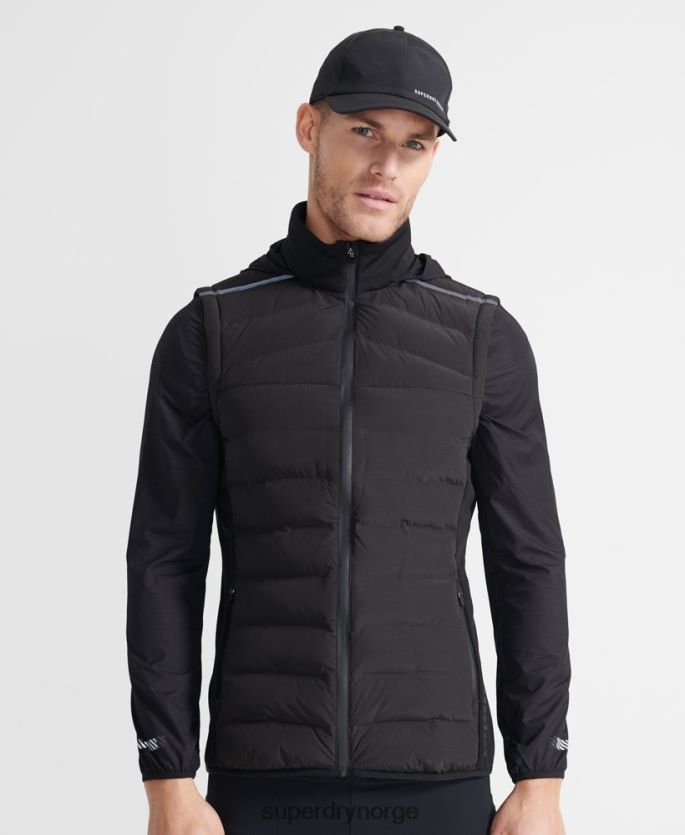 Superdry svart klær 86P46D4609 kjøre tilpasningsdyktig gilet menn
