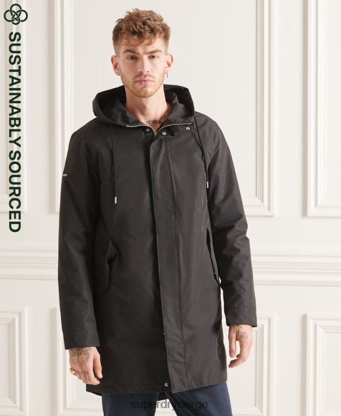 Superdry svart klær 86P46D4660 studios 3-i-1 fishtail parka menn