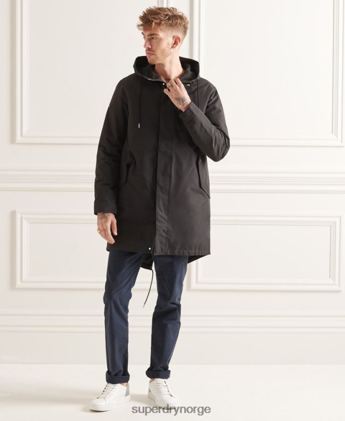 Superdry svart klær 86P46D4660 studios 3-i-1 fishtail parka menn