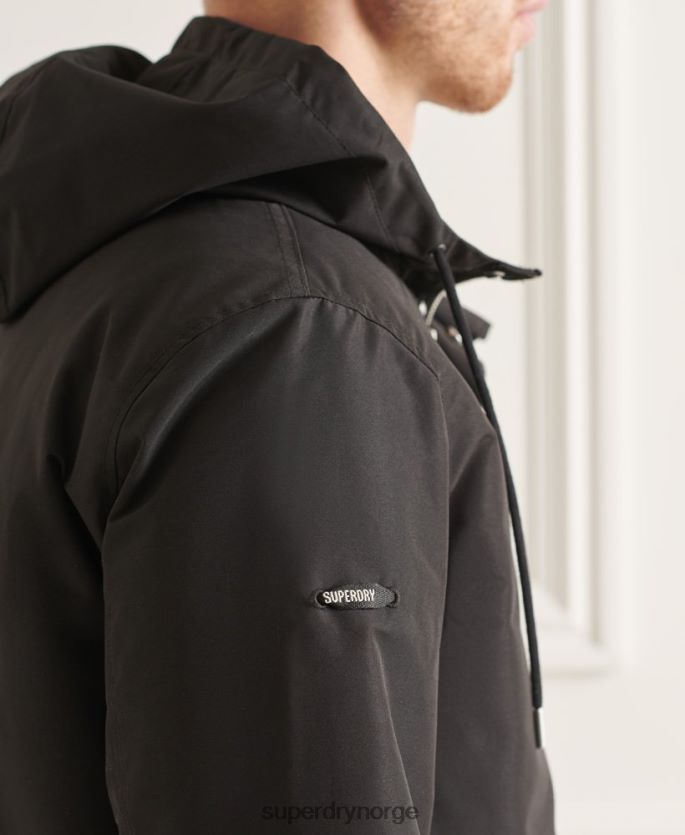 Superdry svart klær 86P46D4660 studios 3-i-1 fishtail parka menn