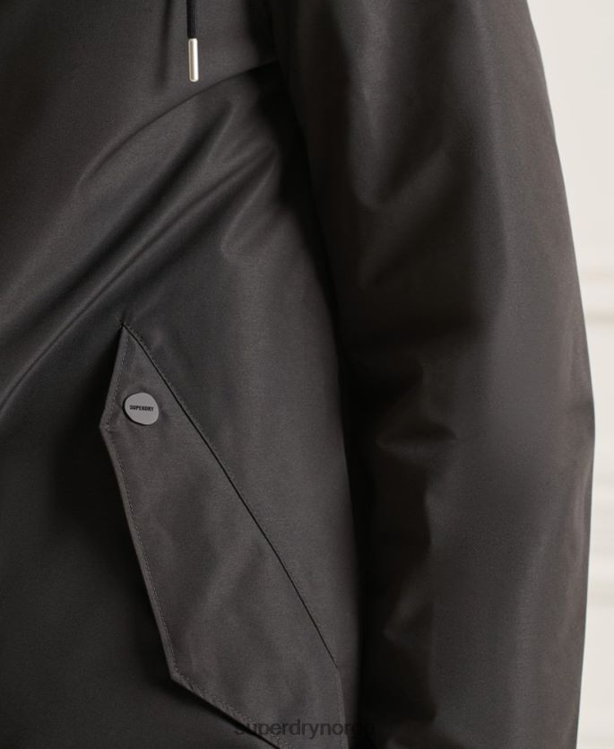 Superdry svart klær 86P46D4660 studios 3-i-1 fishtail parka menn