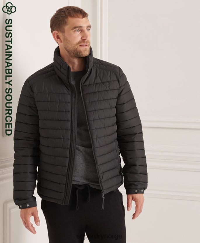 Superdry svart klær 86P46D4663 studios fuji-jakke uten hette menn